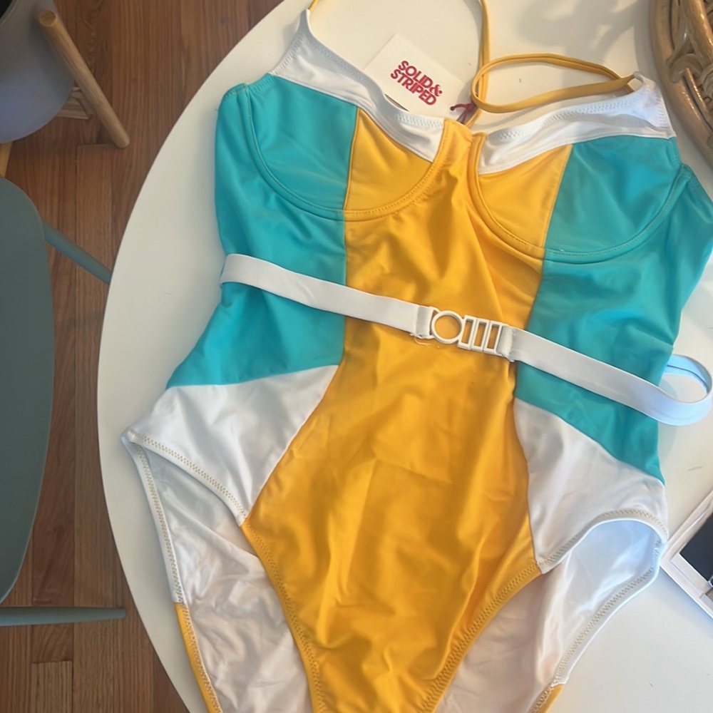 SOLID&STRIPED SPENCER SWIMSUIT - Picture 2 of 5